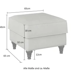 Wohnen Hocker<Gepolsterter Hocker im Vintage Landhaus Look - Merandes