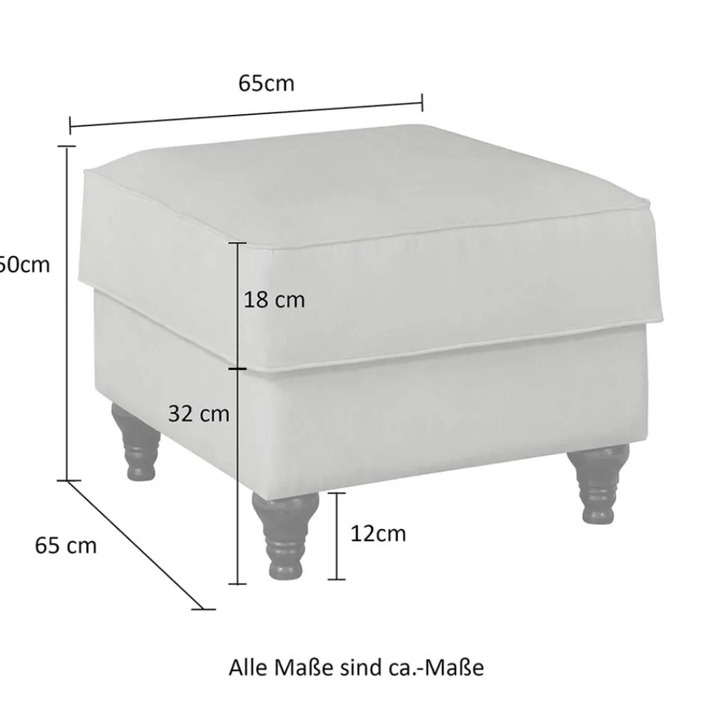 Wohnen Hocker<Gepolsterter Hocker im Vintage Landhaus Look - Merandes