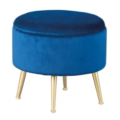 Wohnen Hocker<Gepolsterter Hocker in Blau & Gold - Chasmarin