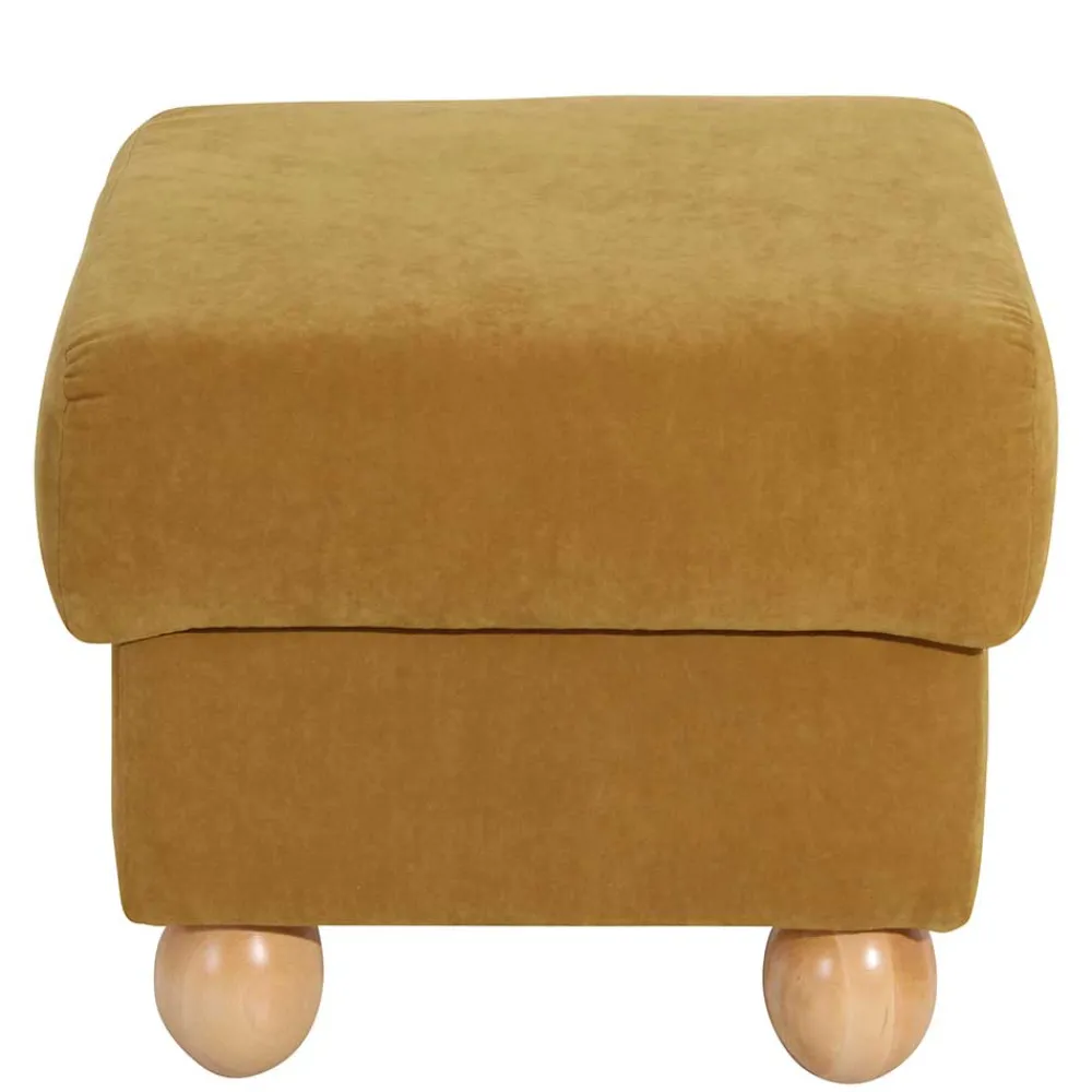 Wohnen Hocker<Gepolsterter Hocker in Gelb Veloursbezug - Acigne