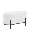 Wohnen Hocker<Gepolsterter Hocker in Oval mit Boucle Bezug - Cady