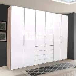 Wohnen Kleiderschränke<Geräumiger Schlafzimmerschrank in Weiß Glas - Bosays