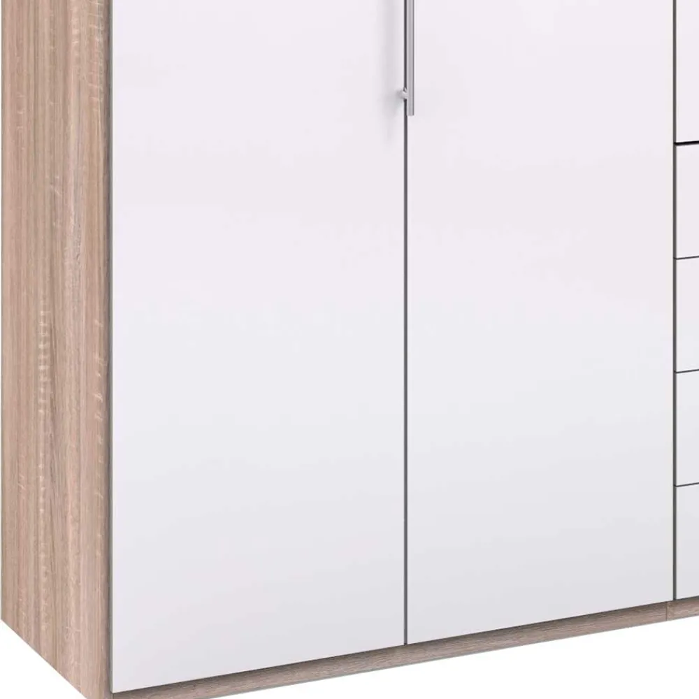 Wohnen Kleiderschränke<Geräumiger Schlafzimmerschrank in Weiß Glas - Bosays