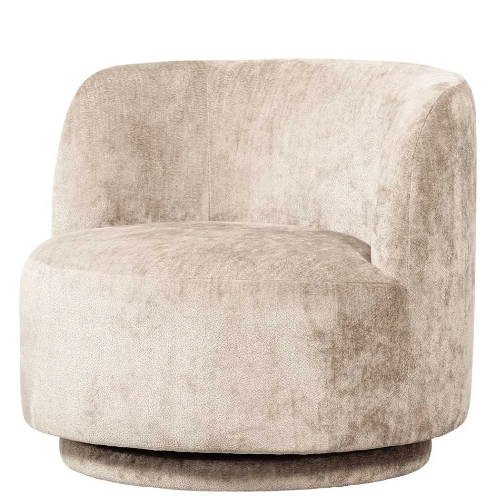 Wohnen Sessel<Gerundeter Chenille Wohnzimmersessel in Beige - Paryra