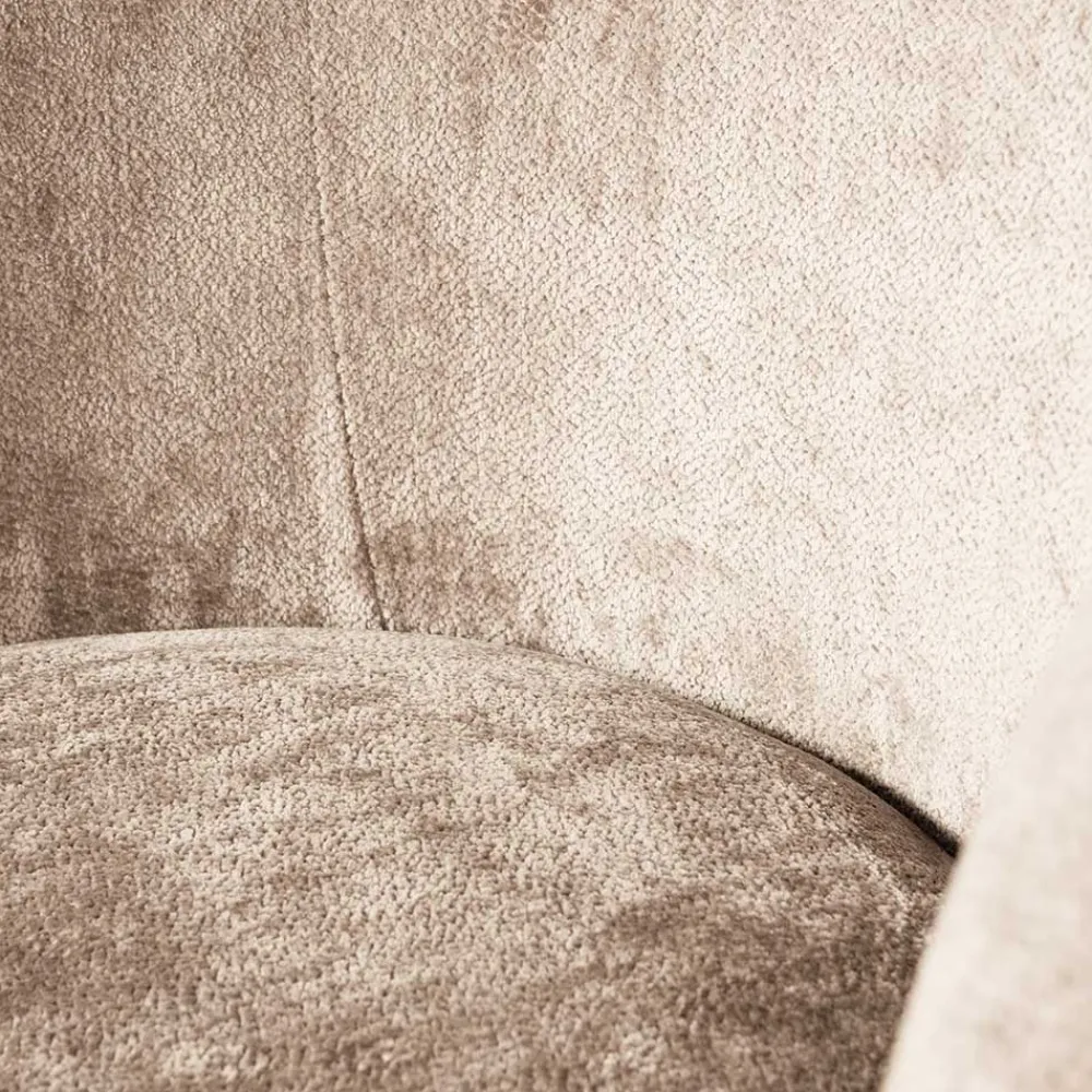 Wohnen Sessel<Gerundeter Chenille Wohnzimmersessel in Beige - Paryra