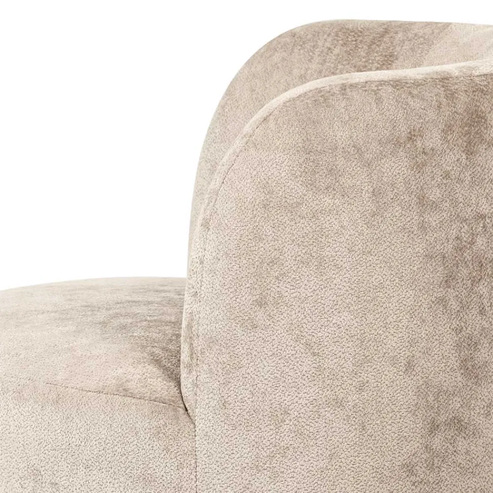 Wohnen Sessel<Gerundeter Chenille Wohnzimmersessel in Beige - Paryra