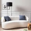 Wohnen Sofas<Gerundetes Federkern Sofa in Weiß Boucle - Zenya
