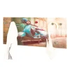 Wohnen Garderoben<Glas Garderobe mit Motorroller Fotodruck - Fleppos