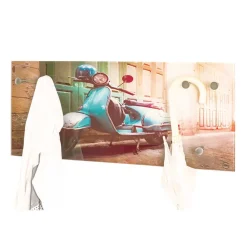 Wohnen Garderoben<Glas Garderobe mit Motorroller Fotodruck - Fleppos