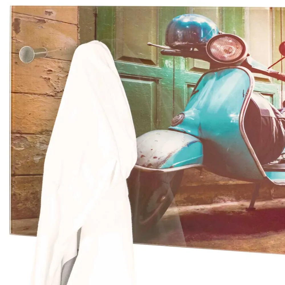 Wohnen Garderoben<Glas Garderobe mit Motorroller Fotodruck - Fleppos