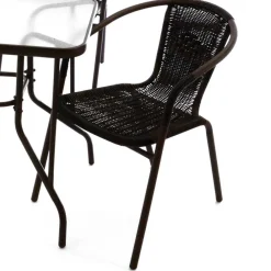 Wohnen Sitzgruppe<Glas Gartentisch & Tischsessel Set - Sylverta (fünfteilig)