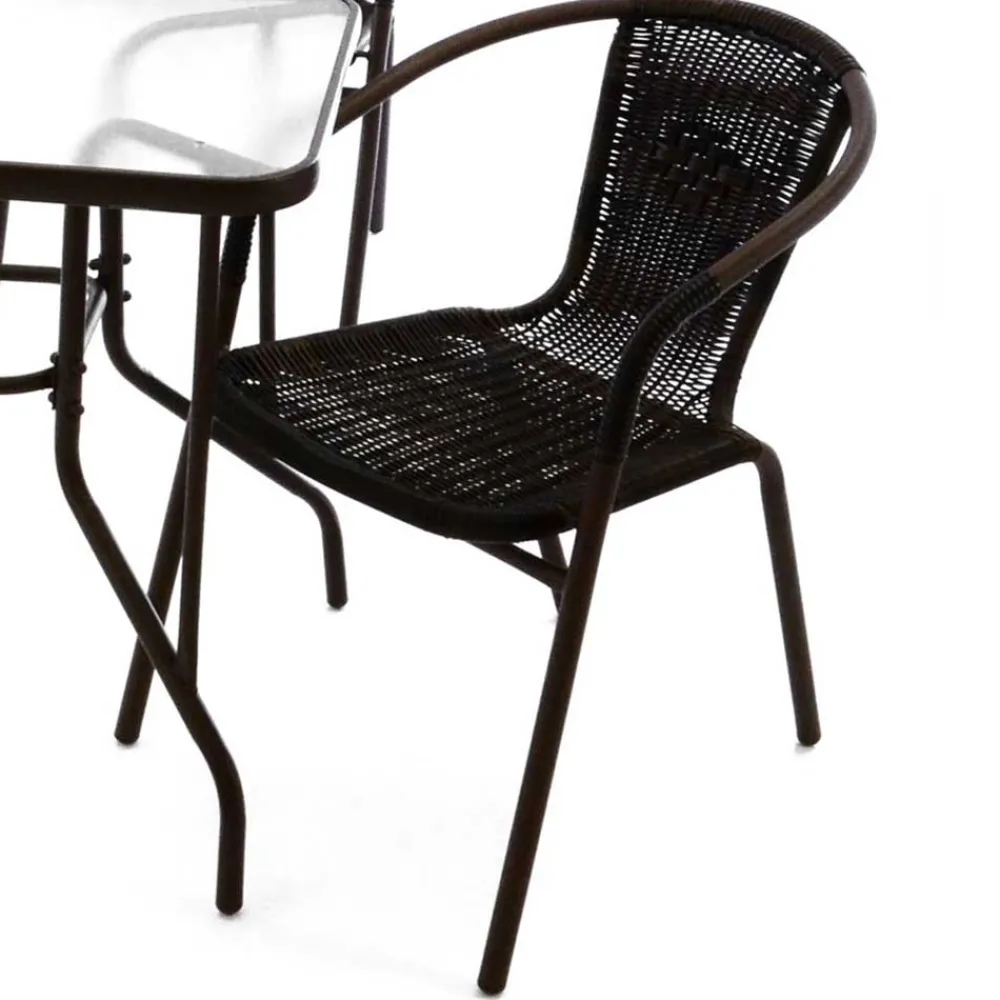 Wohnen Sitzgruppe<Glas Gartentisch & Tischsessel Set - Sylverta (fünfteilig)