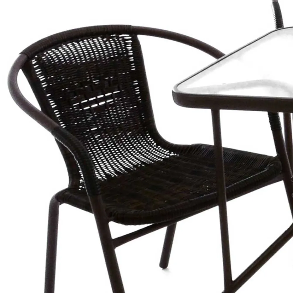 Wohnen Sitzgruppe<Glas Gartentisch & Tischsessel Set - Sylverta (fünfteilig)