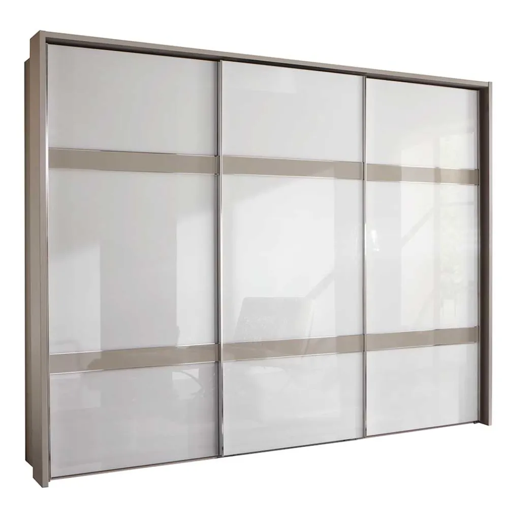Wohnen Schränke<Glas Schwebetüren Schrank in Weiß & Grau - Pruducia