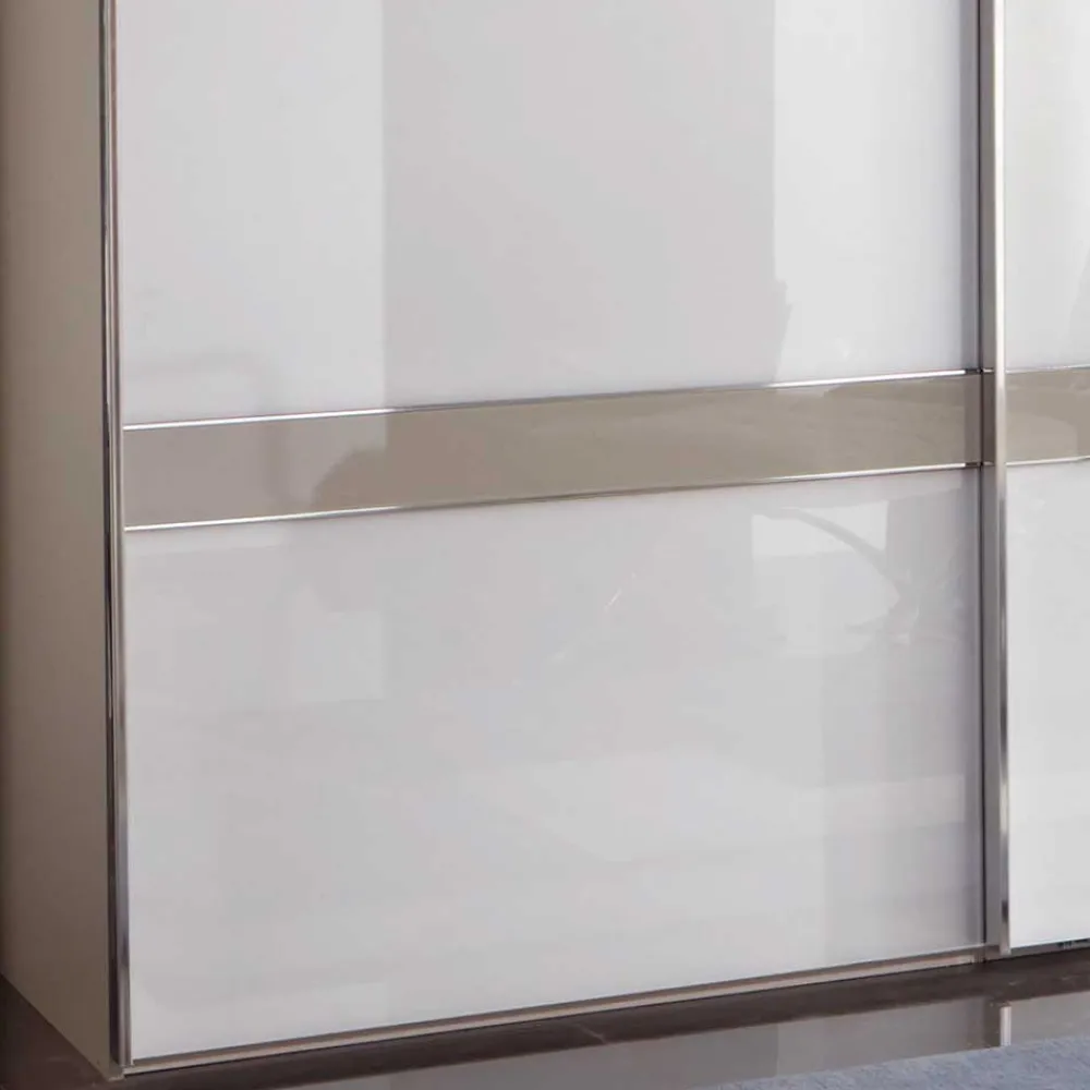 Wohnen Schränke<Glas Schwebetüren Schrank in Weiß & Grau - Pruducia