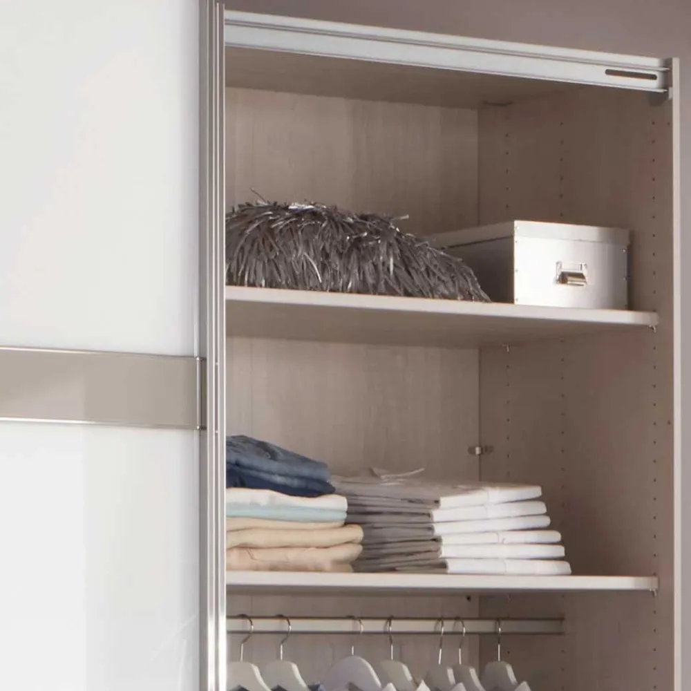 Wohnen Schränke<Glas Schwebetüren Schrank in Weiß & Grau - Pruducia