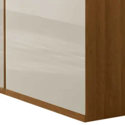 Wohnen Kleiderschränke|Schränke<Glasfront Kleiderschrank in Beige & Eiche - Emdsiva