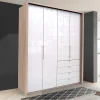 Wohnen Kleiderschränke|Schränke<Glasfront Kombi-Kleiderschrank in Weiß - Bosays