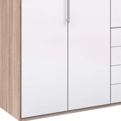 Wohnen Kleiderschränke|Schränke<Glasfront Kombi-Kleiderschrank in Weiß - Bosays