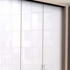 Wohnen Kleiderschränke|Schränke<Glasfront Kombi-Kleiderschrank in Weiß - Bosays