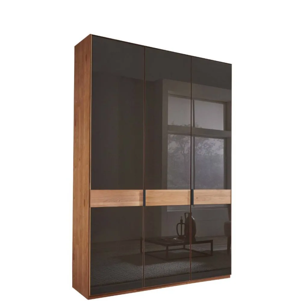 Wohnen Kleiderschränke|Schränke<Glasfront-Schlafzimmerschrank in Dunkelbraun - Hung