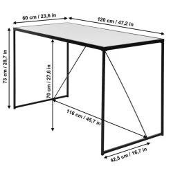 Wohnen Tische<Glasschreibtisch aus Schwarzglas - Pathos