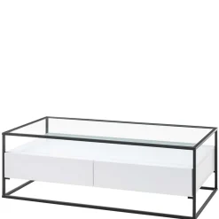Wohnen Tische<Glas-Sofatisch mit zwei Schubladen und Ablage - Nastoria