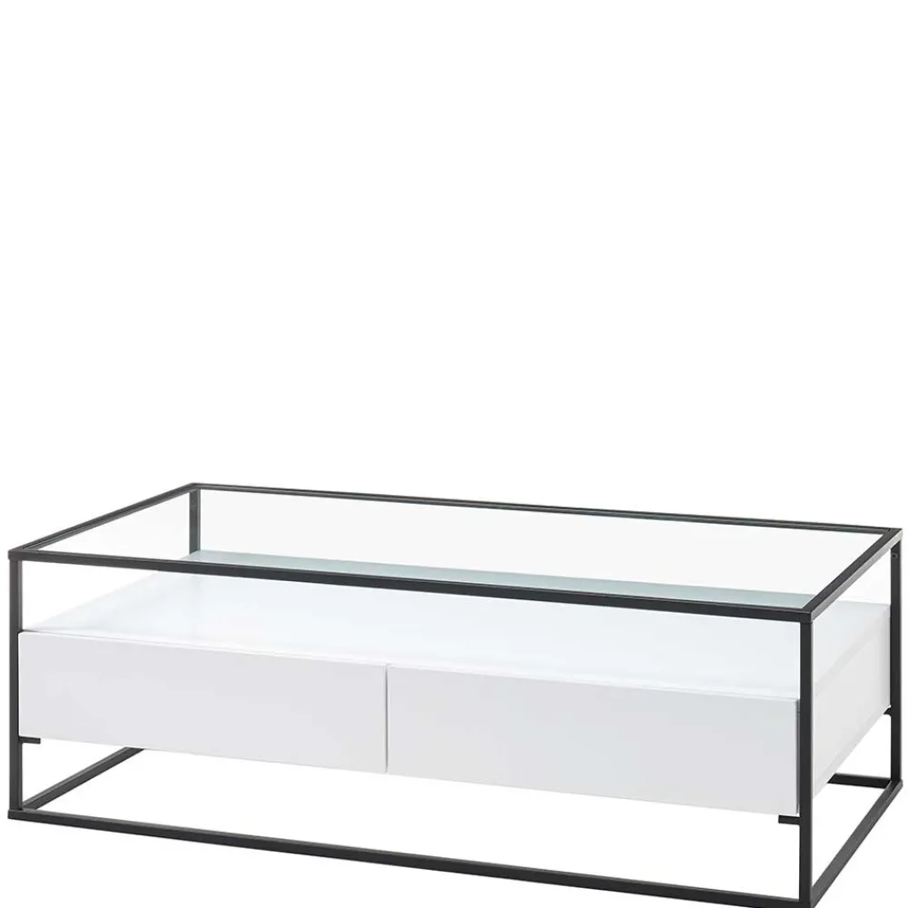 Wohnen Tische<Glas-Sofatisch mit zwei Schubladen und Ablage - Nastoria