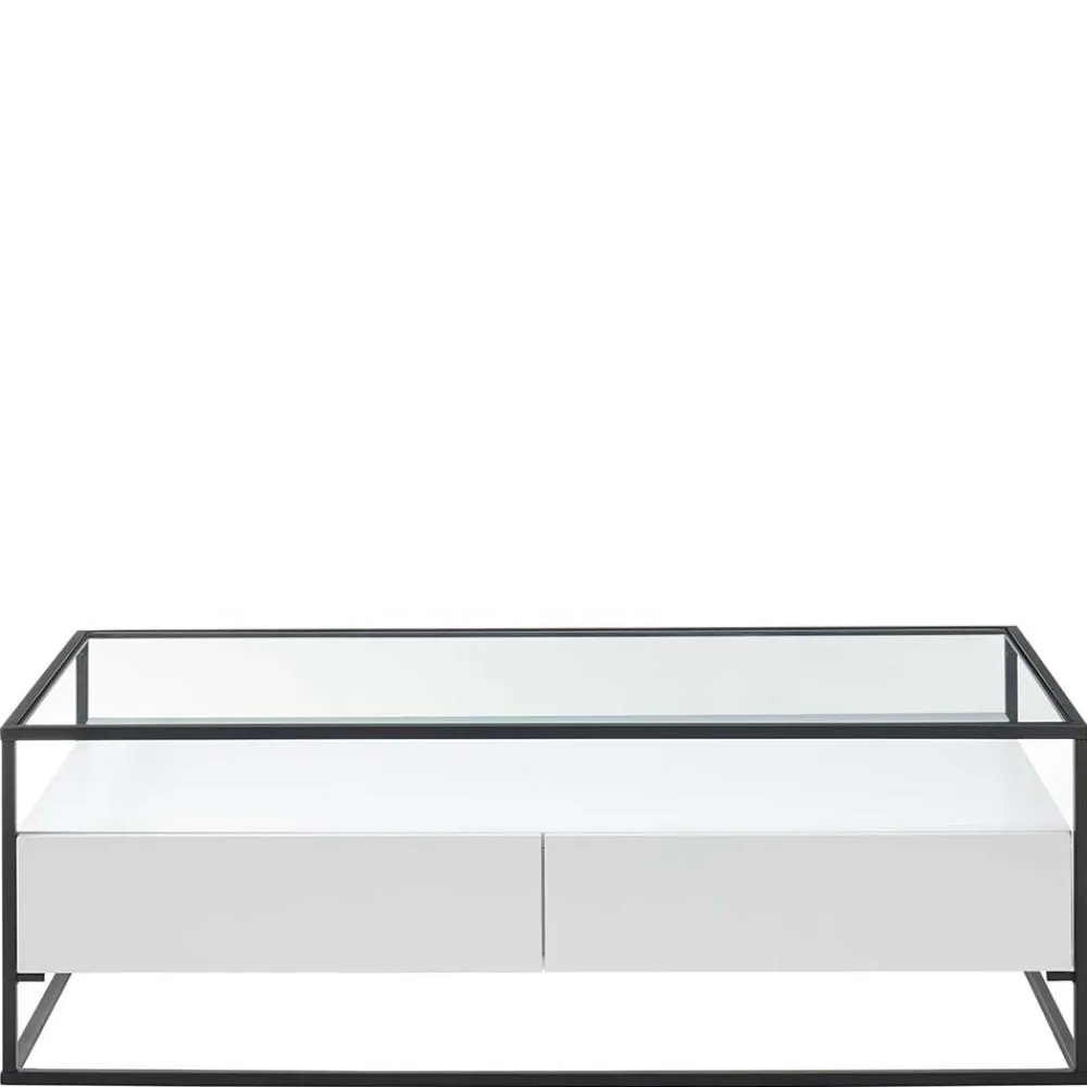 Wohnen Tische<Glas-Sofatisch mit zwei Schubladen und Ablage - Nastoria