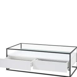 Wohnen Tische<Glas-Sofatisch mit zwei Schubladen und Ablage - Nastoria