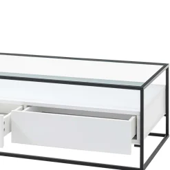 Wohnen Tische<Glas-Sofatisch mit zwei Schubladen und Ablage - Nastoria