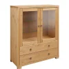 Wohnen Highboards|Vitrinen<Glastüren Highboard in Natur geölt - Vinidad