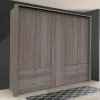 Wohnen Kleiderschränke|Schränke<Gleittüren-Kleiderschrank in Holz-Optik - Crenba