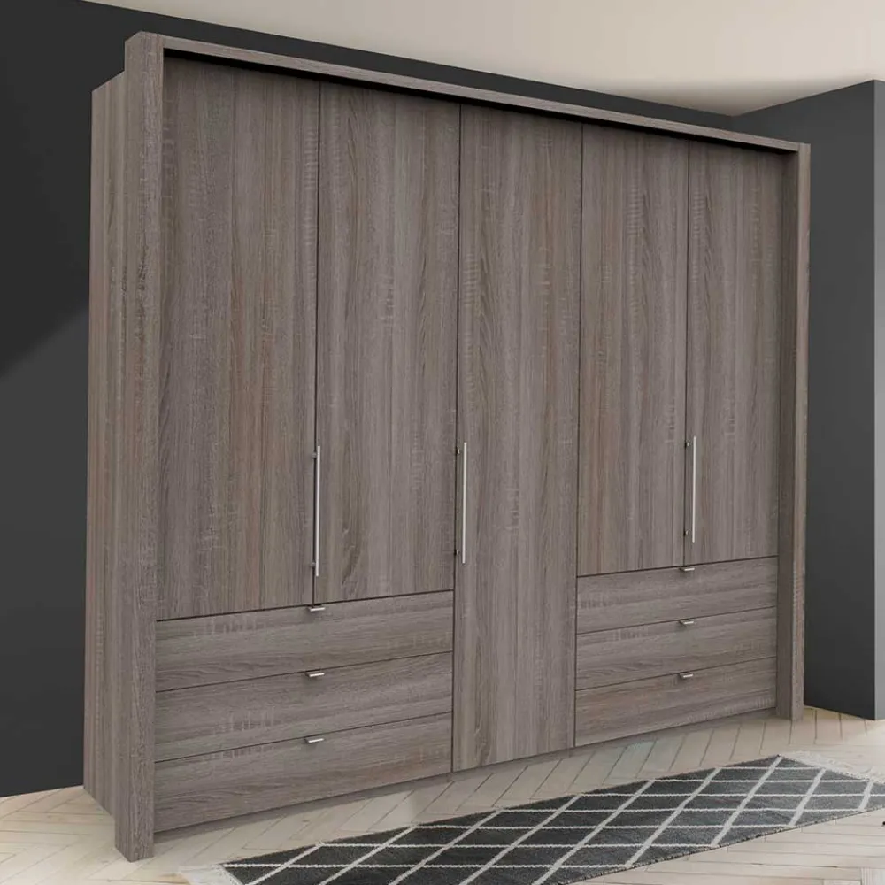 Wohnen Kleiderschränke|Schränke<Gleittüren-Kleiderschrank in Holz-Optik - Crenba