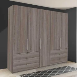 Wohnen Kleiderschränke|Schränke<Gleittüren-Kleiderschrank in Holz-Optik - Crenba