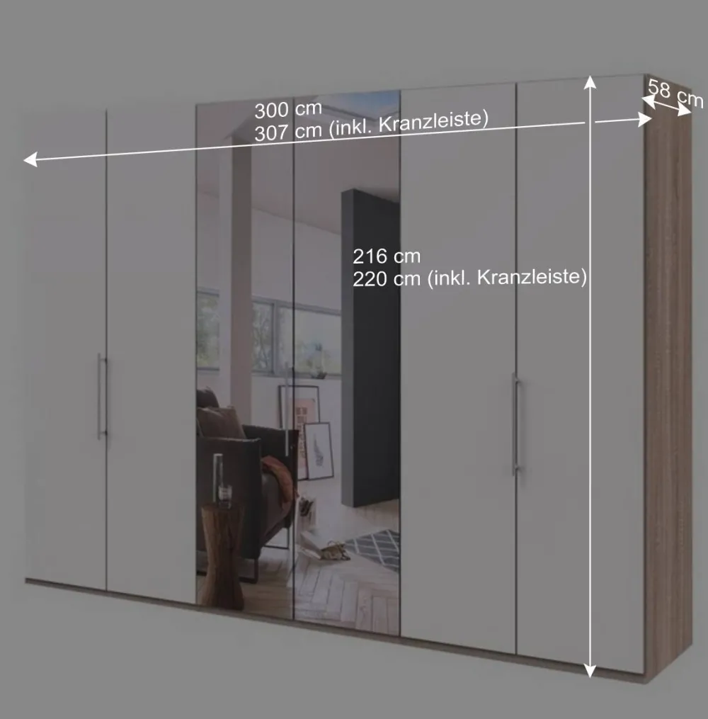 Wohnen Kleiderschränke<Gleittüren-Schlafzimmerschrank mit Spiegel - Vaclyn