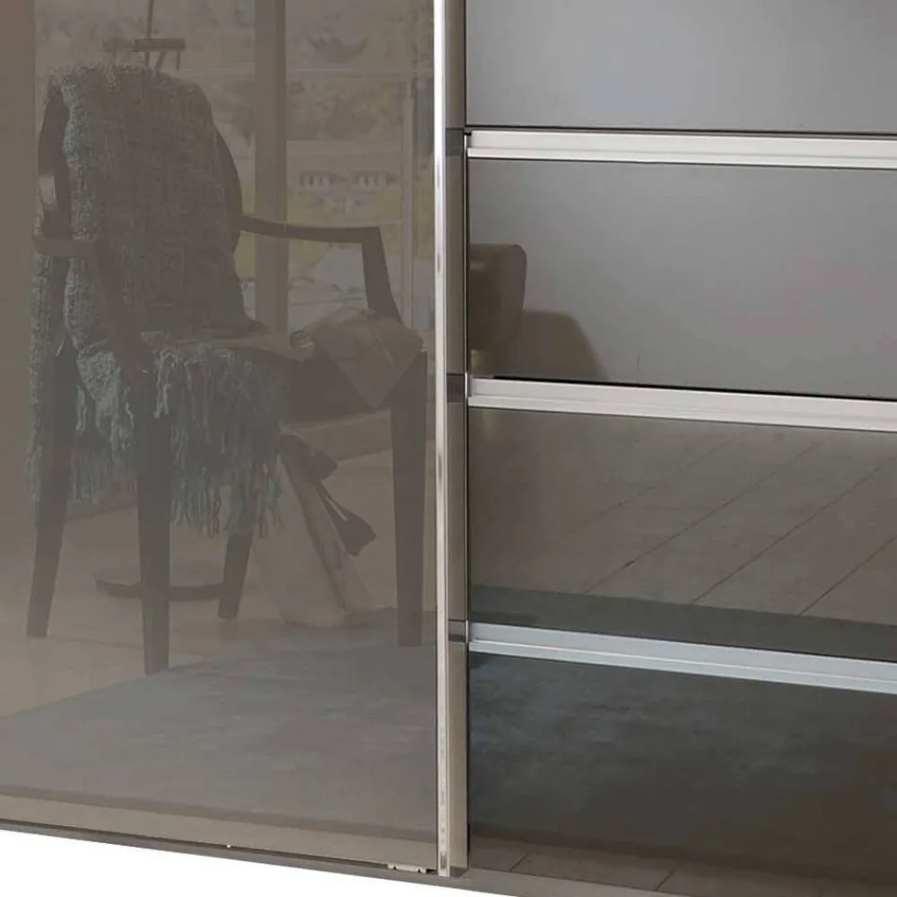 Wohnen Kleiderschränke|Schränke<Gleittürenschrank in Braun Glasfront - Padrig