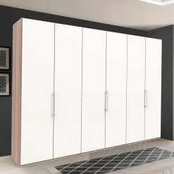 Wohnen Kleiderschränke<Gleittürenschrank in Weiß & Eiche sägerau - Vaclyn