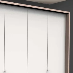 Wohnen Kleiderschränke<Gleittürenschrank in Weiß & Eiche sägerau - Vaclyn