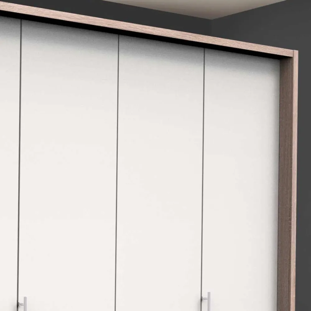 Wohnen Kleiderschränke<Gleittürenschrank in Weiß & Eiche sägerau - Vaclyn