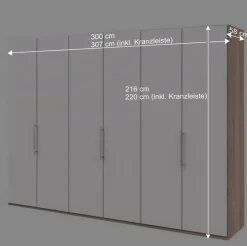 Wohnen Kleiderschränke<Gleittürenschrank in Weiß & Eiche sägerau - Vaclyn