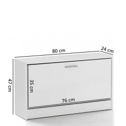 Wohnen Sitzbank<Günstige Schuhbank in Weiß mit Klappe Same 80 cm breit