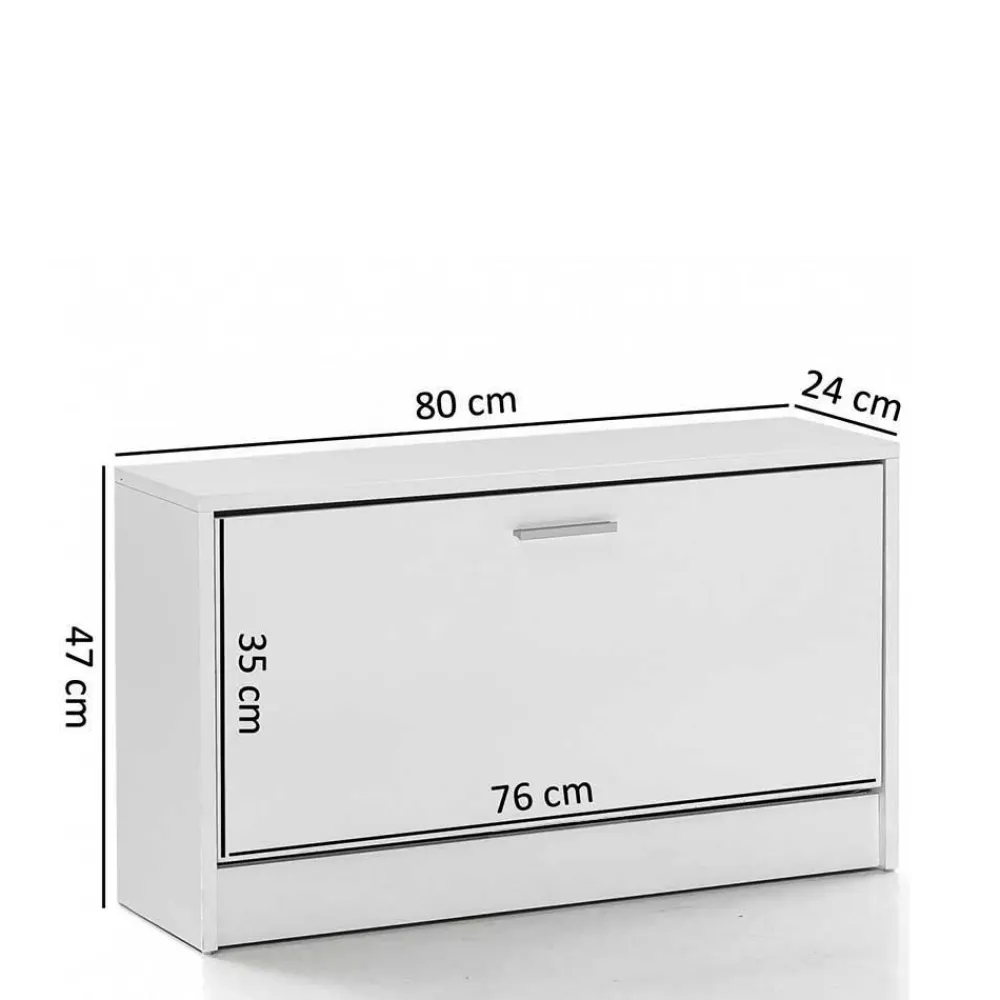Wohnen Sitzbank<Günstige Schuhbank in Weiß mit Klappe Same 80 cm breit