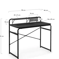 Wohnen Tische<Günstiger Schreibtisch mit Aufsatz 98x89x46 - Tibalt