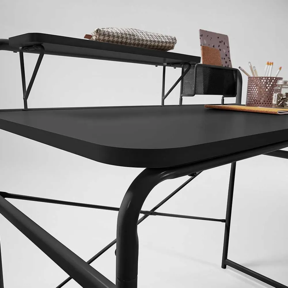 Wohnen Tische<Günstiger Schreibtisch mit Aufsatz 98x89x46 - Tibalt
