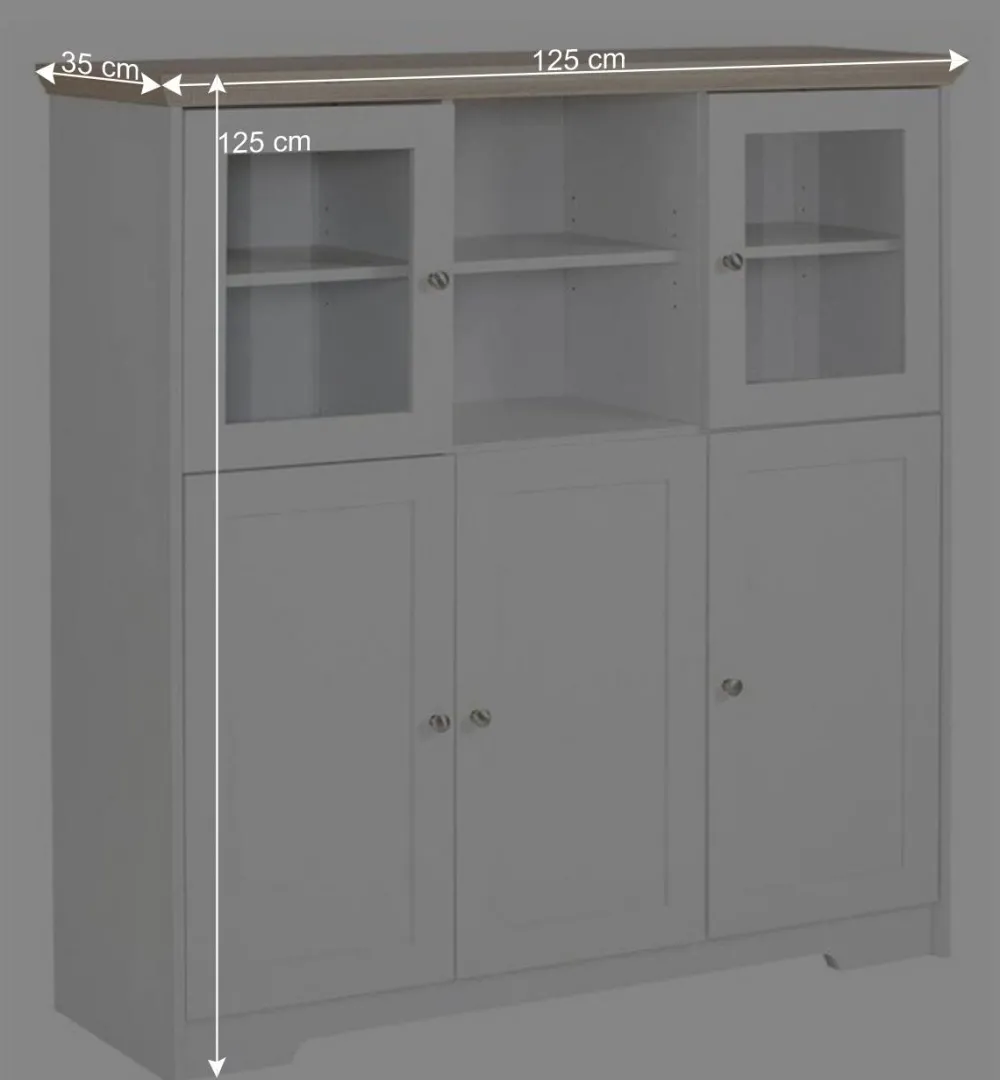 Wohnen Highboards<Günstiges Landhaus Highboard 125x125x35 - Akedra
