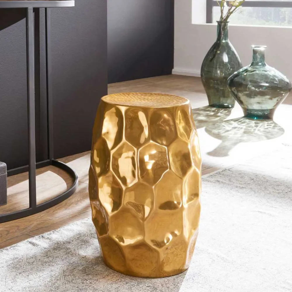 Wohnen Tische<Gold lackierter Metalltisch 30x47x30 - Susepa
