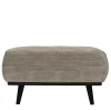 Wohnen Hocker<Graubrauner Couchhocker aus Strukturstoff - Gela