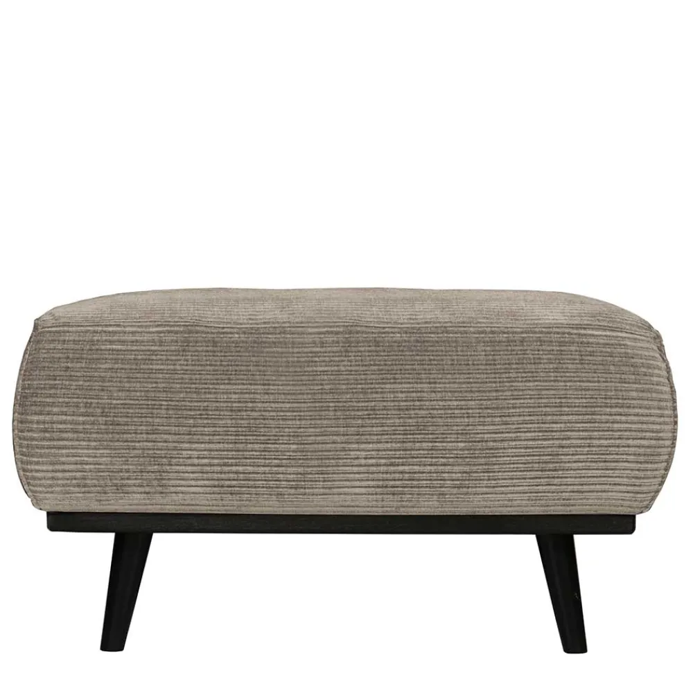 Wohnen Hocker<Graubrauner Couchhocker aus Strukturstoff - Gela