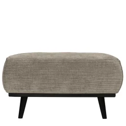 Wohnen Hocker<Graubrauner Couchhocker aus Strukturstoff - Gela